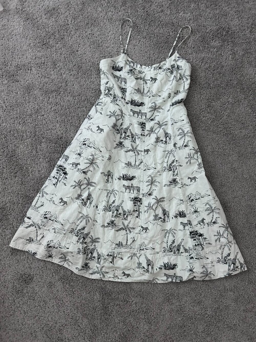Banana Republic Women's Cotton Linen Safari Print Smocked Top Size 6